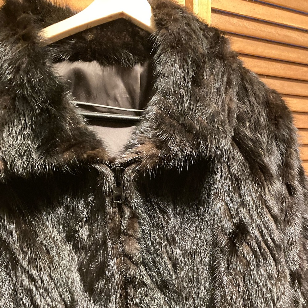 Vintage Scandinavian Fur Co. Genuine Mink Fur Coat with Zippered Front - Picture 7 of 16
